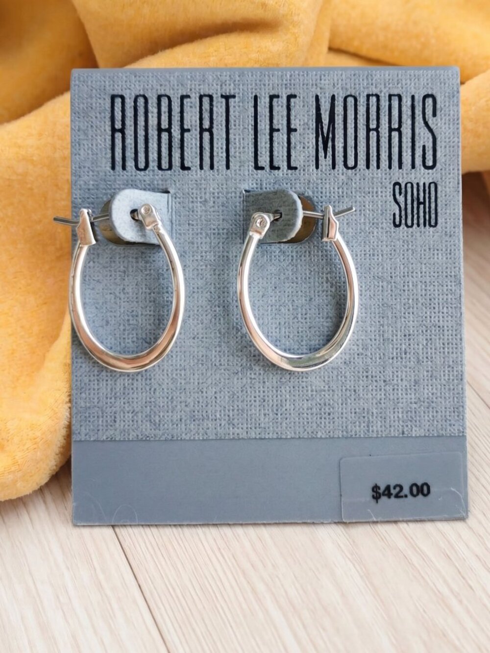 Robert Lee Morris Small Silver Hoop Earrings
